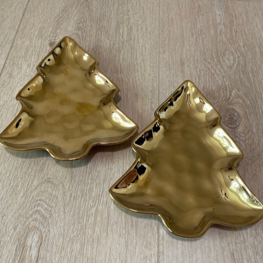 Gold Christmas Tree Shaped Plates